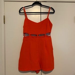 ASOS orange cut-out romper